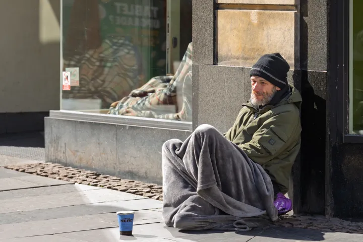 Homeless man on the street