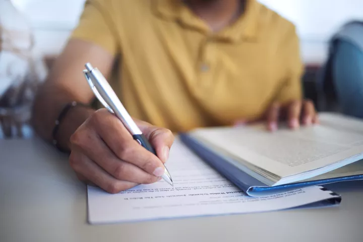 Man taking notes