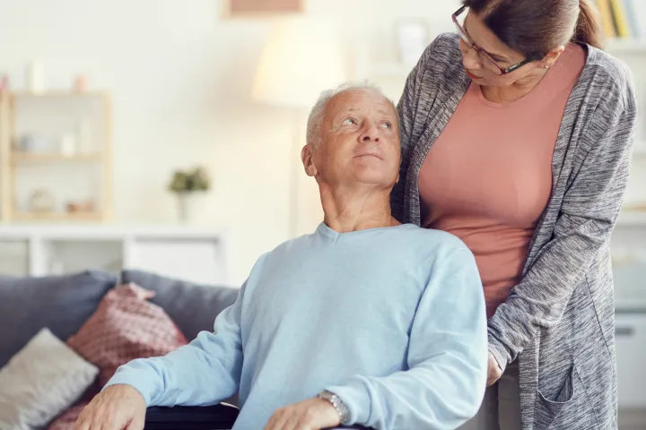 Lady landlord taking care for a family member in her home
