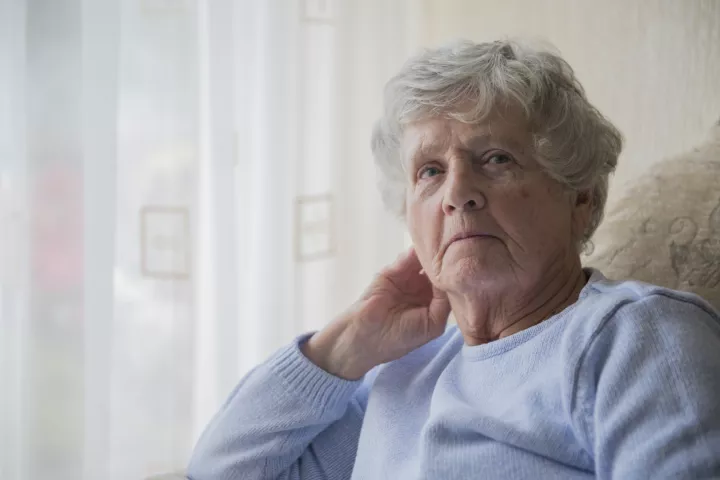 older lady sitting