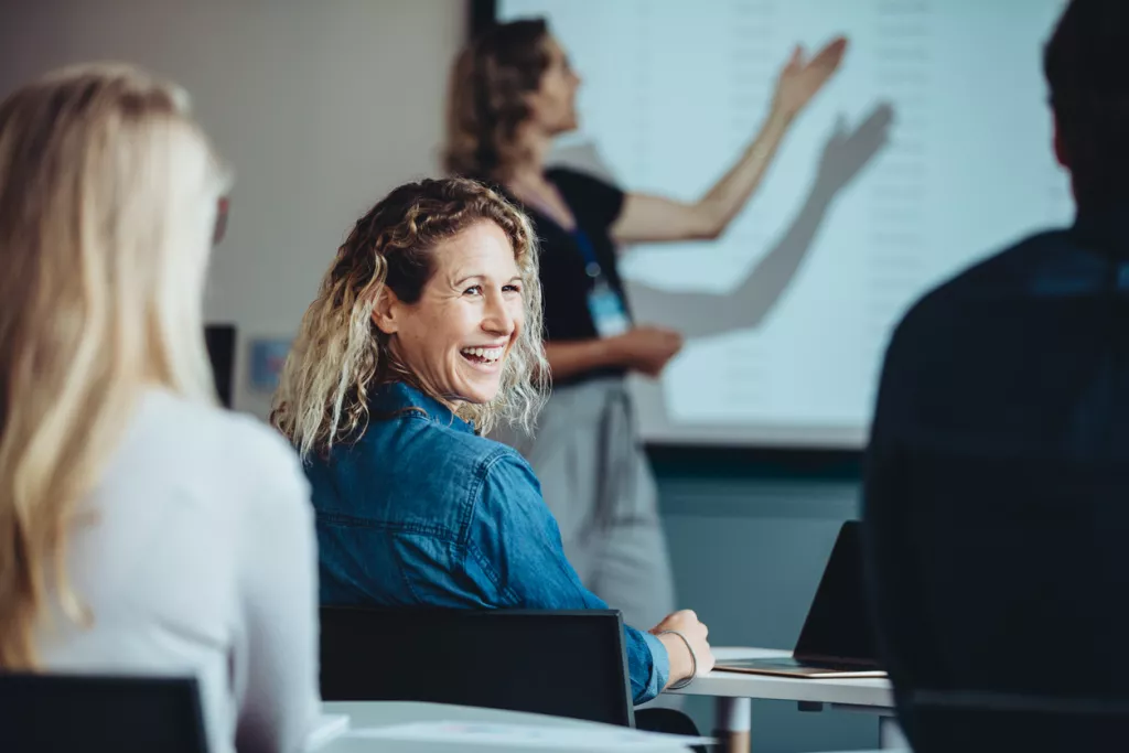 Woman in a training course