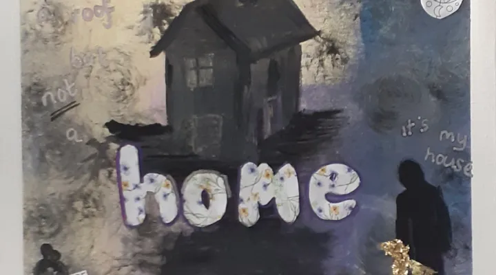 image of a home on canvas